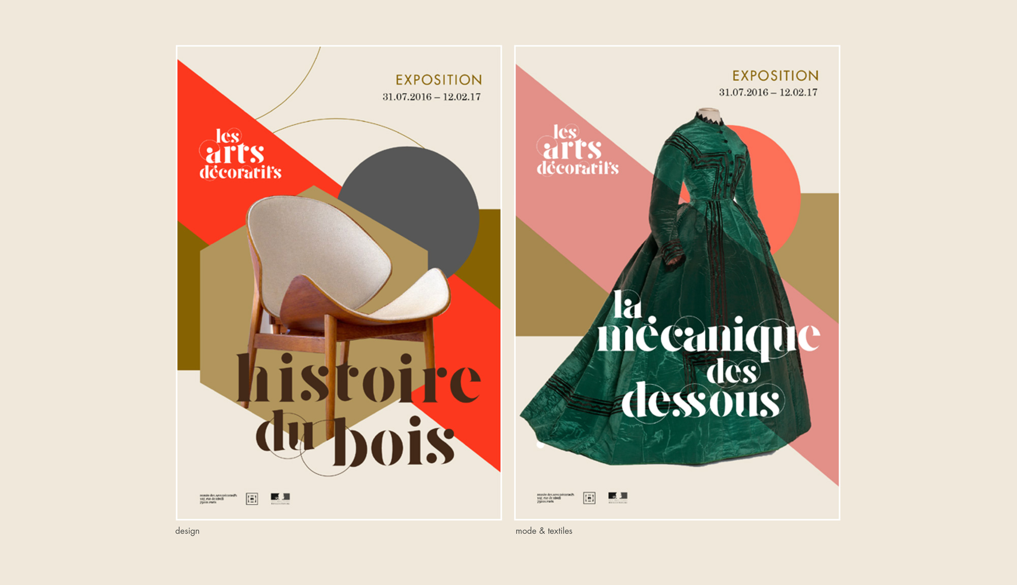 Affiches identité du musée des arts décoratifs de Paris par Julien Roussel