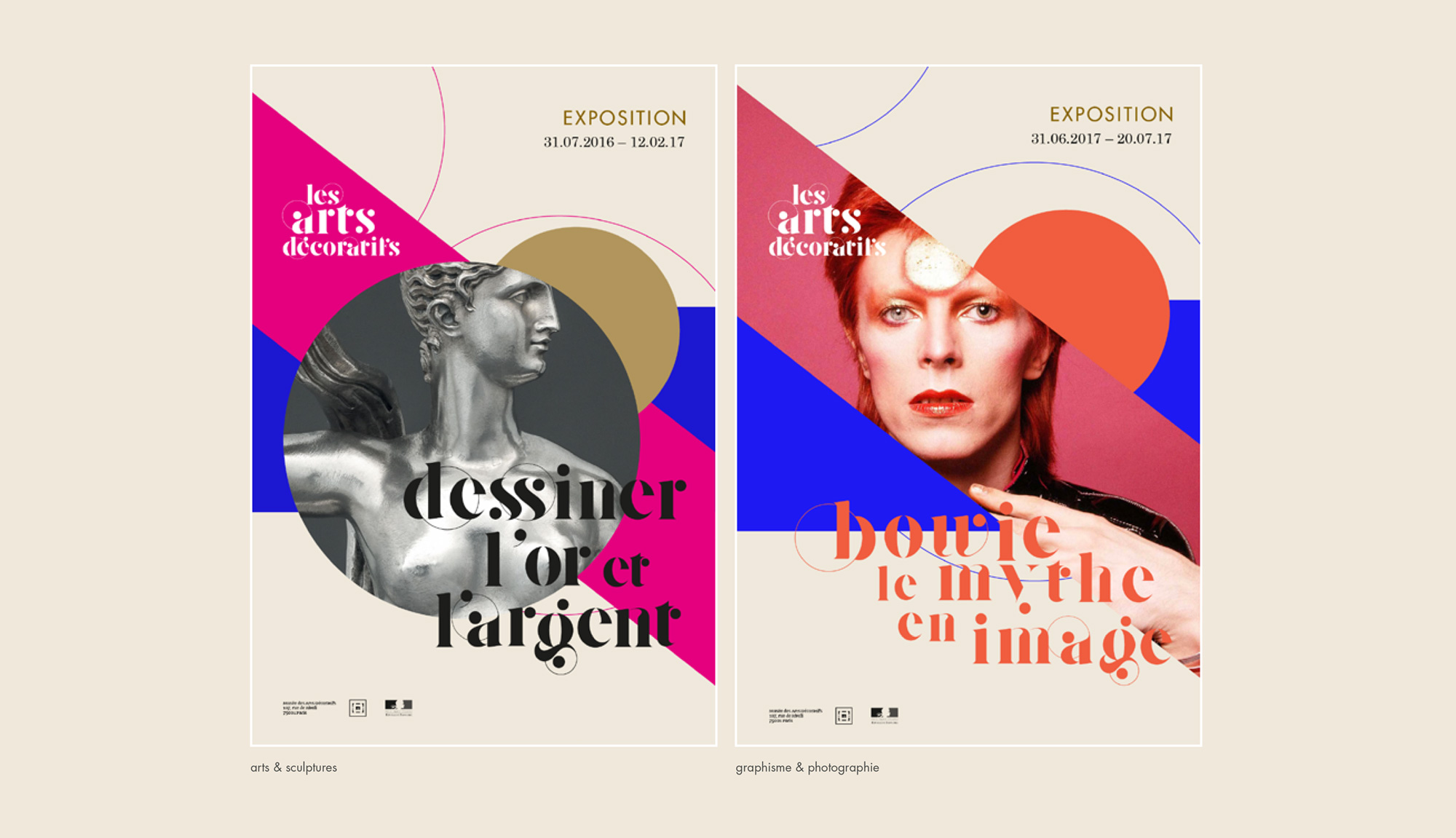 Affiches identité du musée des arts décoratifs de Paris par Julien Roussel
