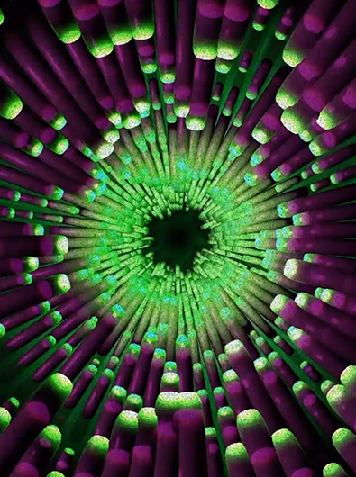 Visuel génératif en rythme musique comme du vj